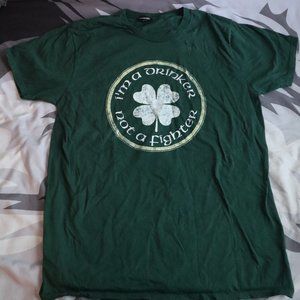 Im a Drinker not a Fighter Irish tShirt Size Large 20" 27"
